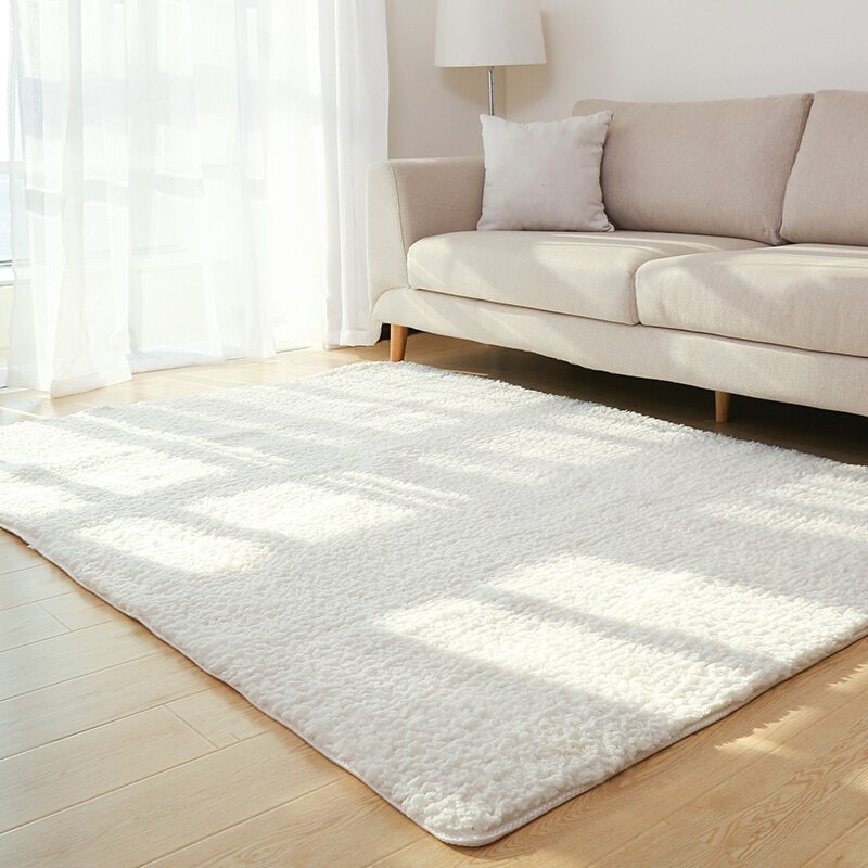 Fluffy White Area Rug